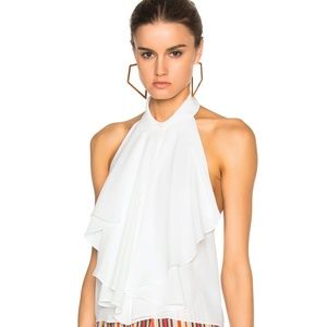 NWT $270 ALEXIS CAREMELINA RUFFLED BACKLESS TOP